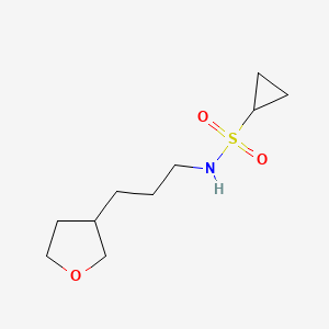 molecular formula C10H19NO3S B7238356 N-[3-(oxolan-3-yl)propyl]cyclopropanesulfonamide 