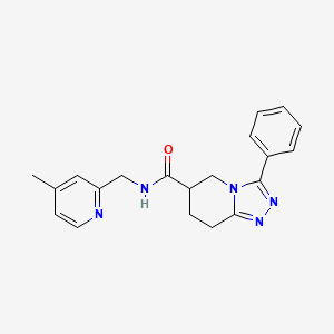 molecular formula C20H21N5O B7238496 N-[(4-methylpyridin-2-yl)methyl]-3-phenyl-5,6,7,8-tetrahydro-[1,2,4]triazolo[4,3-a]pyridine-6-carboxamide 