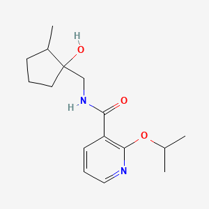 molecular formula C16H24N2O3 B7238511 N-[(1-hydroxy-2-methylcyclopentyl)methyl]-2-propan-2-yloxypyridine-3-carboxamide 