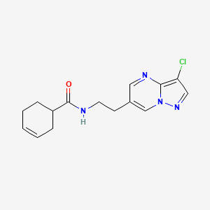 molecular formula C15H17ClN4O B7238532 N-[2-(3-chloropyrazolo[1,5-a]pyrimidin-6-yl)ethyl]cyclohex-3-ene-1-carboxamide 