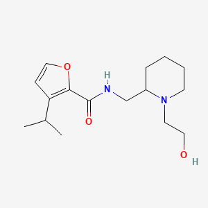 molecular formula C16H26N2O3 B7238617 N-[[1-(2-hydroxyethyl)piperidin-2-yl]methyl]-3-propan-2-ylfuran-2-carboxamide 