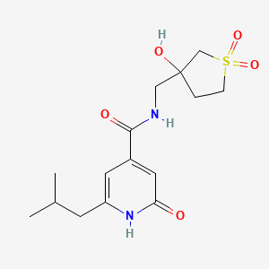 molecular formula C15H22N2O5S B7238675 N-[(3-hydroxy-1,1-dioxothiolan-3-yl)methyl]-2-(2-methylpropyl)-6-oxo-1H-pyridine-4-carboxamide 