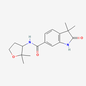 molecular formula C17H22N2O3 B7238731 N-(2,2-dimethyloxolan-3-yl)-3,3-dimethyl-2-oxo-1H-indole-6-carboxamide 