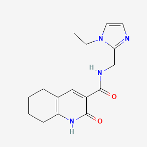 molecular formula C16H20N4O2 B7238798 N-[(1-ethylimidazol-2-yl)methyl]-2-oxo-5,6,7,8-tetrahydro-1H-quinoline-3-carboxamide 