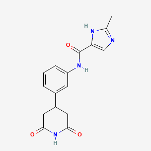 molecular formula C16H16N4O3 B7238800 N-[3-(2,6-dioxopiperidin-4-yl)phenyl]-2-methyl-1H-imidazole-5-carboxamide 