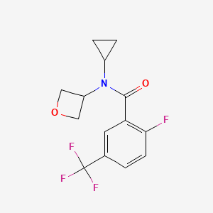 molecular formula C14H13F4NO2 B7238811 N-cyclopropyl-2-fluoro-N-(oxetan-3-yl)-5-(trifluoromethyl)benzamide 