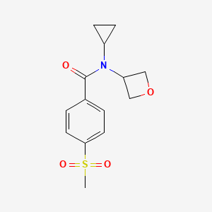 molecular formula C14H17NO4S B7238818 N-cyclopropyl-4-methylsulfonyl-N-(oxetan-3-yl)benzamide 