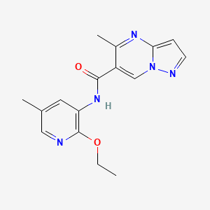 molecular formula C16H17N5O2 B7238862 N-(2-ethoxy-5-methylpyridin-3-yl)-5-methylpyrazolo[1,5-a]pyrimidine-6-carboxamide 