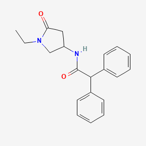 molecular formula C20H22N2O2 B7238949 N-(1-ethyl-5-oxopyrrolidin-3-yl)-2,2-diphenylacetamide 