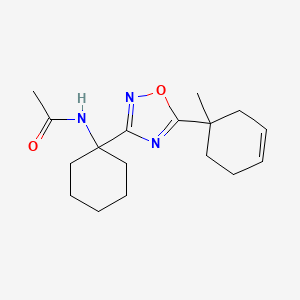 molecular formula C17H25N3O2 B7238970 N-[1-[5-(1-methylcyclohex-3-en-1-yl)-1,2,4-oxadiazol-3-yl]cyclohexyl]acetamide 