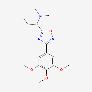 molecular formula C16H23N3O4 B7238979 N,N-dimethyl-1-[3-(3,4,5-trimethoxyphenyl)-1,2,4-oxadiazol-5-yl]propan-1-amine 