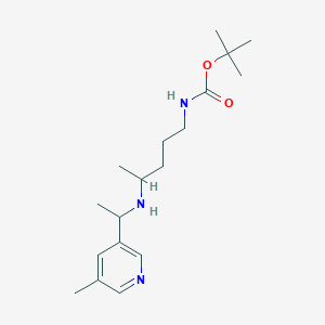 molecular formula C18H31N3O2 B7239024 tert-butyl N-[4-[1-(5-methylpyridin-3-yl)ethylamino]pentyl]carbamate 