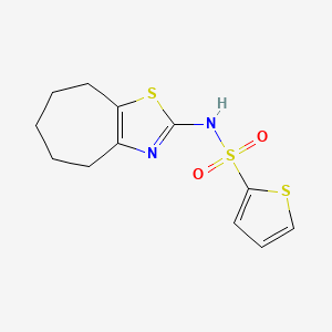 molecular formula C12H14N2O2S3 B7239052 N-(5,6,7,8-tetrahydro-4H-cyclohepta[d][1,3]thiazol-2-yl)thiophene-2-sulfonamide 