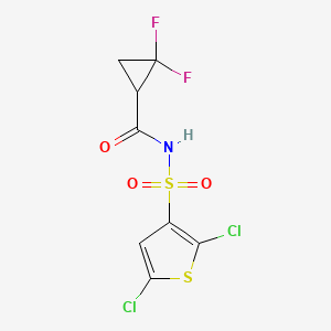molecular formula C8H5Cl2F2NO3S2 B7239062 N-(2,5-dichlorothiophen-3-yl)sulfonyl-2,2-difluorocyclopropane-1-carboxamide 