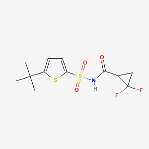 molecular formula C12H15F2NO3S2 B7239083 N-(5-tert-butylthiophen-2-yl)sulfonyl-2,2-difluorocyclopropane-1-carboxamide 
