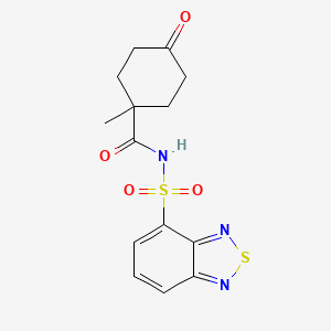 molecular formula C14H15N3O4S2 B7239097 N-(2,1,3-benzothiadiazol-4-ylsulfonyl)-1-methyl-4-oxocyclohexane-1-carboxamide 
