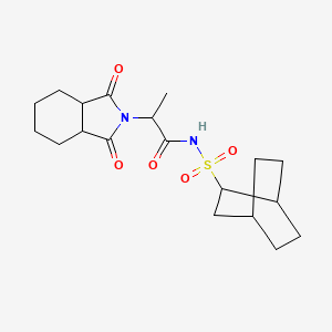 molecular formula C19H28N2O5S B7239134 N-(2-bicyclo[2.2.2]octanylsulfonyl)-2-(1,3-dioxo-3a,4,5,6,7,7a-hexahydroisoindol-2-yl)propanamide 