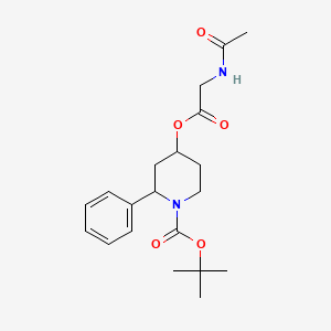 molecular formula C20H28N2O5 B7239140 Tert-butyl 4-(2-acetamidoacetyl)oxy-2-phenylpiperidine-1-carboxylate 