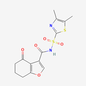 molecular formula C14H14N2O5S2 B7239166 N-[(4,5-dimethyl-1,3-thiazol-2-yl)sulfonyl]-4-oxo-6,7-dihydro-5H-1-benzofuran-3-carboxamide 