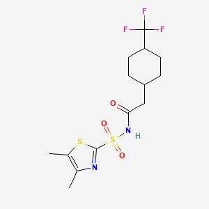 molecular formula C14H19F3N2O3S2 B7239173 N-[(4,5-dimethyl-1,3-thiazol-2-yl)sulfonyl]-2-[4-(trifluoromethyl)cyclohexyl]acetamide 