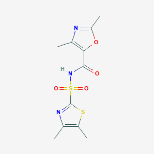 molecular formula C11H13N3O4S2 B7239181 N-[(4,5-dimethyl-1,3-thiazol-2-yl)sulfonyl]-2,4-dimethyl-1,3-oxazole-5-carboxamide 