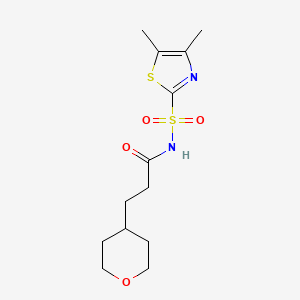 molecular formula C13H20N2O4S2 B7239202 N-[(4,5-dimethyl-1,3-thiazol-2-yl)sulfonyl]-3-(oxan-4-yl)propanamide 