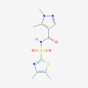 molecular formula C11H14N4O3S2 B7239222 N-[(4,5-dimethyl-1,3-thiazol-2-yl)sulfonyl]-1,5-dimethylpyrazole-4-carboxamide 