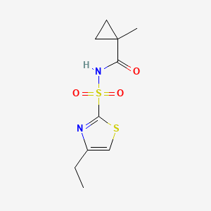 molecular formula C10H14N2O3S2 B7239227 N-[(4-ethyl-1,3-thiazol-2-yl)sulfonyl]-1-methylcyclopropane-1-carboxamide 