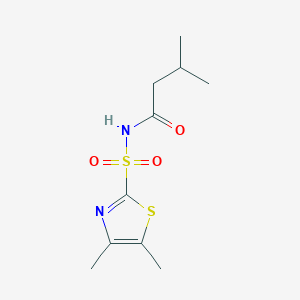 molecular formula C10H16N2O3S2 B7239231 N-[(4,5-dimethyl-1,3-thiazol-2-yl)sulfonyl]-3-methylbutanamide 