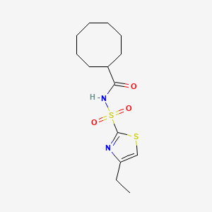 molecular formula C14H22N2O3S2 B7239237 N-[(4-ethyl-1,3-thiazol-2-yl)sulfonyl]cyclooctanecarboxamide 