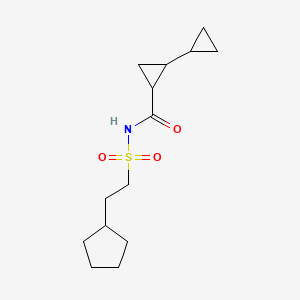 molecular formula C14H23NO3S B7239286 N-(2-cyclopentylethylsulfonyl)-2-cyclopropylcyclopropane-1-carboxamide 