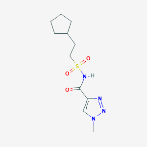 molecular formula C11H18N4O3S B7239298 N-(2-cyclopentylethylsulfonyl)-1-methyltriazole-4-carboxamide 