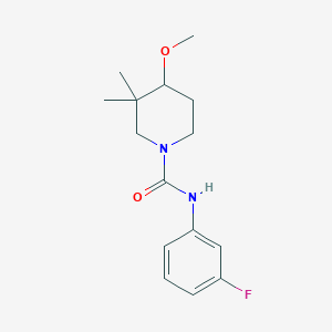 molecular formula C15H21FN2O2 B7239318 N-(3-fluorophenyl)-4-methoxy-3,3-dimethylpiperidine-1-carboxamide 