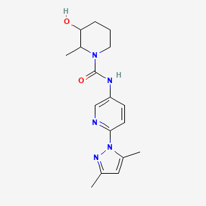 molecular formula C17H23N5O2 B7239344 N-[6-(3,5-dimethylpyrazol-1-yl)pyridin-3-yl]-3-hydroxy-2-methylpiperidine-1-carboxamide 