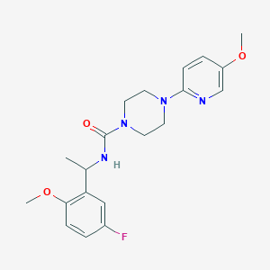 molecular formula C20H25FN4O3 B7239350 N-[1-(5-fluoro-2-methoxyphenyl)ethyl]-4-(5-methoxypyridin-2-yl)piperazine-1-carboxamide 