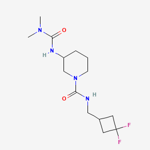 molecular formula C14H24F2N4O2 B7239361 N-[(3,3-difluorocyclobutyl)methyl]-3-(dimethylcarbamoylamino)piperidine-1-carboxamide 