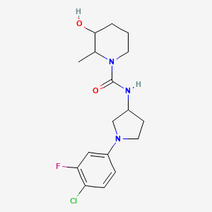 molecular formula C17H23ClFN3O2 B7239371 N-[1-(4-chloro-3-fluorophenyl)pyrrolidin-3-yl]-3-hydroxy-2-methylpiperidine-1-carboxamide 