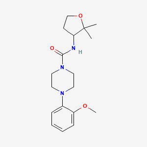 molecular formula C18H27N3O3 B7239386 N-(2,2-dimethyloxolan-3-yl)-4-(2-methoxyphenyl)piperazine-1-carboxamide 