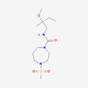 molecular formula C13H27N3O4S B7239400 N-(2-methoxy-2-methylbutyl)-4-methylsulfonyl-1,4-diazepane-1-carboxamide 