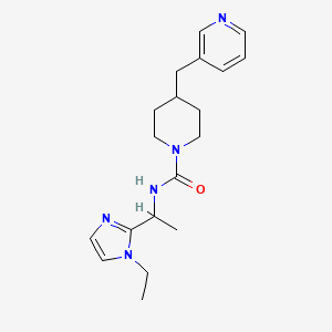 molecular formula C19H27N5O B7239420 N-[1-(1-ethylimidazol-2-yl)ethyl]-4-(pyridin-3-ylmethyl)piperidine-1-carboxamide 