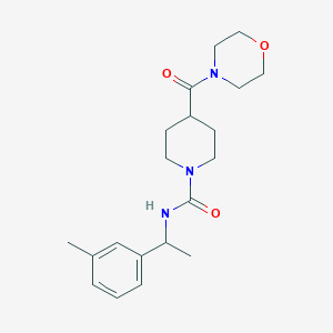 molecular formula C20H29N3O3 B7239451 N-[1-(3-methylphenyl)ethyl]-4-(morpholine-4-carbonyl)piperidine-1-carboxamide 