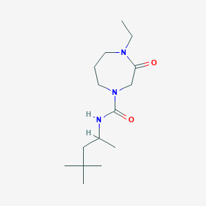 molecular formula C15H29N3O2 B7239455 N-(4,4-dimethylpentan-2-yl)-4-ethyl-3-oxo-1,4-diazepane-1-carboxamide 
