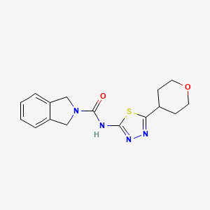 molecular formula C16H18N4O2S B7239483 N-[5-(oxan-4-yl)-1,3,4-thiadiazol-2-yl]-1,3-dihydroisoindole-2-carboxamide 