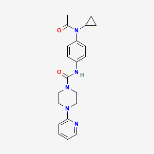 molecular formula C21H25N5O2 B7239503 N-[4-[acetyl(cyclopropyl)amino]phenyl]-4-pyridin-2-ylpiperazine-1-carboxamide 