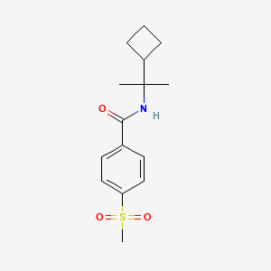 molecular formula C15H21NO3S B7239709 N-(2-cyclobutylpropan-2-yl)-4-methylsulfonylbenzamide 
