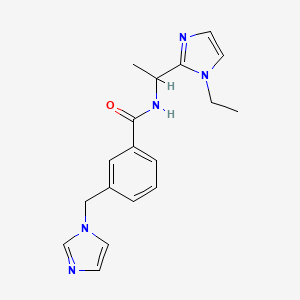 molecular formula C18H21N5O B7239808 N-[1-(1-ethylimidazol-2-yl)ethyl]-3-(imidazol-1-ylmethyl)benzamide 
