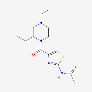 molecular formula C14H22N4O2S B7239833 N-[4-(2,4-diethylpiperazine-1-carbonyl)-1,3-thiazol-2-yl]acetamide 