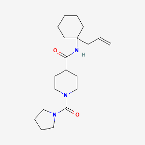 molecular formula C20H33N3O2 B7239844 N-(1-prop-2-enylcyclohexyl)-1-(pyrrolidine-1-carbonyl)piperidine-4-carboxamide 