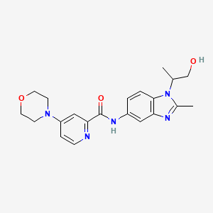 molecular formula C21H25N5O3 B7239885 N-[1-(1-hydroxypropan-2-yl)-2-methylbenzimidazol-5-yl]-4-morpholin-4-ylpyridine-2-carboxamide 
