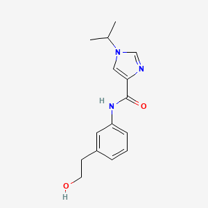 molecular formula C15H19N3O2 B7239948 N-[3-(2-hydroxyethyl)phenyl]-1-propan-2-ylimidazole-4-carboxamide 